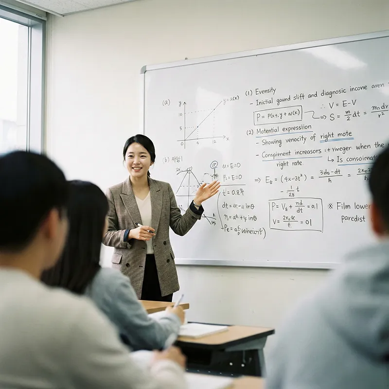 2022 개정 교육과정 선택 과목 꿀조합을 강의하는 젊은 여자 선생님