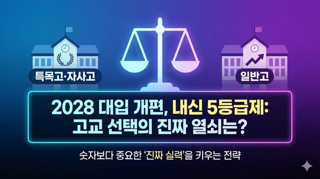 2028 대입 개편, ‘내신 5등급제’가 특목고·자사고 진학 고민에 던지는 진짜 메시지