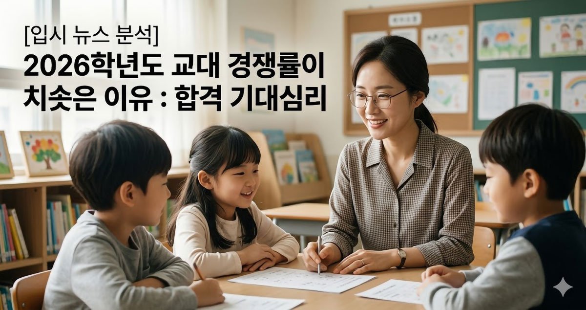 [입시 뉴스 분석] 초등교사 인기 하락에도 2026학년도 교대 경쟁률이 치솟은 이유 (합격 기대 심리)